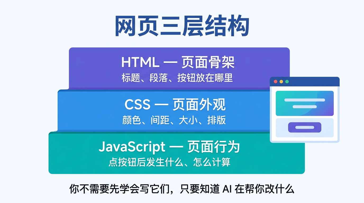 HTML、CSS、JavaScript 在网页里分工